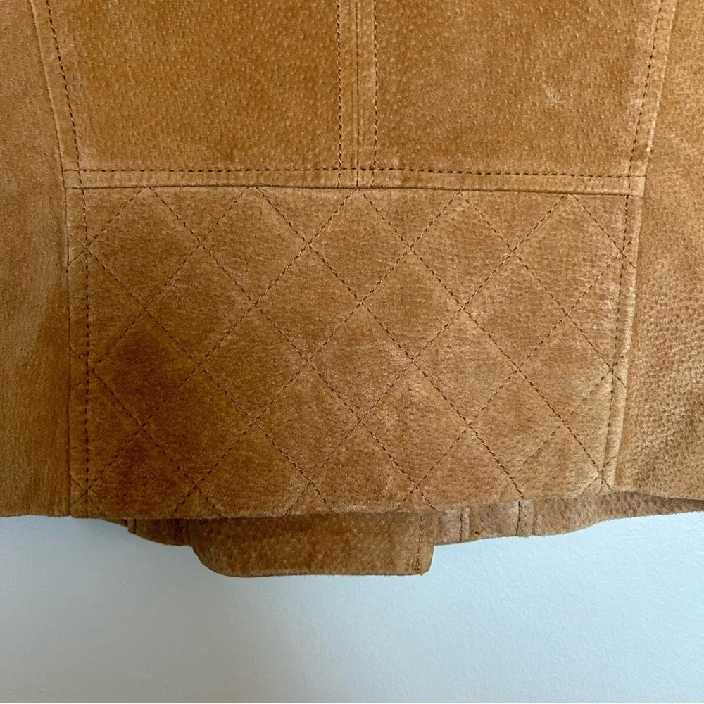 Tan Faux Suede Jacket with Gold Detail - Picture 6 of 7